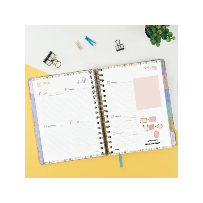 Finocam Vitae Agenda de Espiral - 16 Meses - Semana Vista Horizontal - Formato 4º - 155x217mm - Tapa Dura - Papel de 80g/m2 - Ci