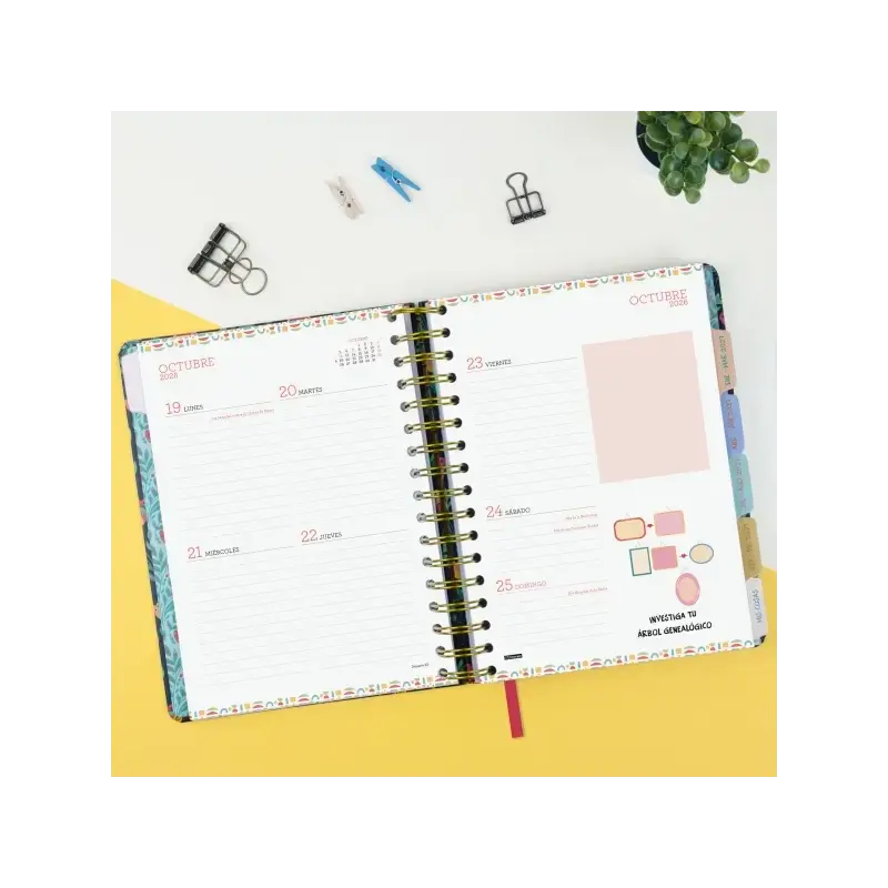 Finocam Vitae Agenda de Espiral - 16 Meses - Semana Vista Horizontal - Formato 4º - 155x217mm - Tapa Dura - Papel de 80g/m2 - Ci