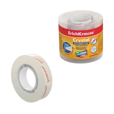 Erichkrause Cinta Adhesiva Crystal - 12mmx33m - Transparente | Ahorro Imprimiendo