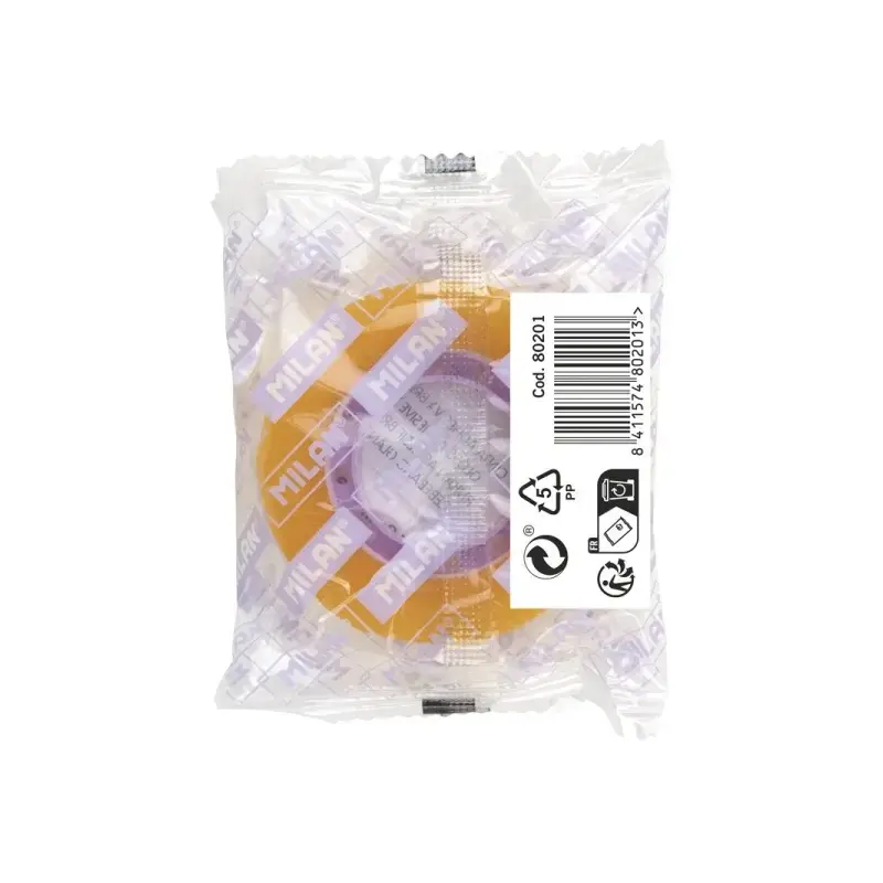 Milan Cinta Adhesiva Transparente - Medidas 12mm x 33m - Color Amarillo Transparente | Ahorro Imprimiendo
