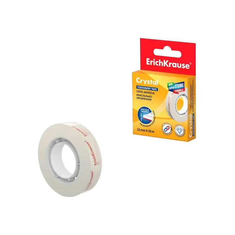 Erichkrause Crystal Cinta Adhesiva 12mmx33m - Transparente | Ahorro Imprimiendo