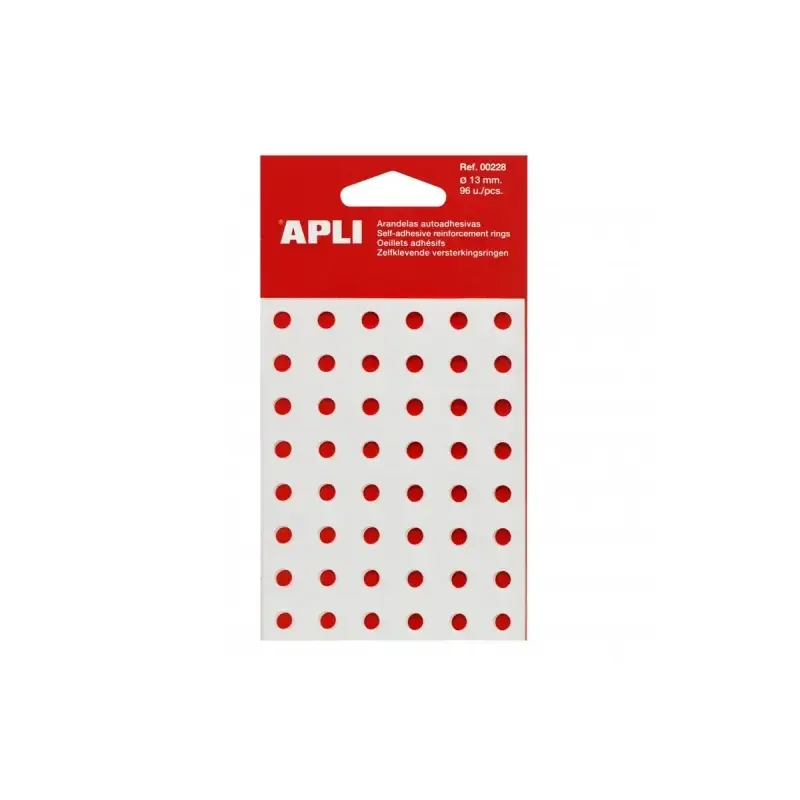 Apli Pack con 96 Arandelas de Refuerzo Ø 13mm - Alta Resistencia a Tirones y Rozaduras - Ideal para Escuela, Oficina y Hogar - C