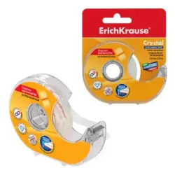 Erichkrause Cinta Adhesiva con Aplicador Crystal - 12mmx25m - Facil de Usar - Transparente | Ahorro Imprimiendo