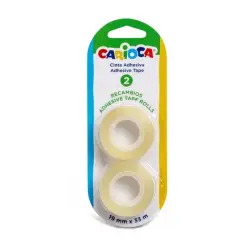 Carioca Blister Pack de 2 Cintas Adhesivas Transparentes - No Amarillea con el Tiempo - Ideal para Papel y Carton - Color Transp