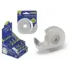 Bismark Cinta Adhesiva Invisible 19mmx33m con Portarrollos - Cuerpo de Plastico - Ideal para Uso Escolar - Transparente | Ahorro