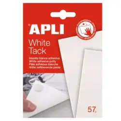 Apli Tack Masilla Blanca 57g - Adhesivo Reutilizable - No Deja Residuos - Facil de Moldear - Blanco | Ahorro Imprimiendo