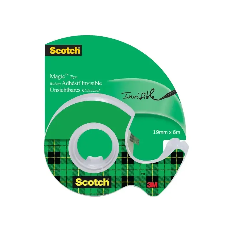 Scotch Magic Cinta Adhesiva Invisible 19mm x 6m - Incluye Dispensador - Color Transparente | Ahorro Imprimiendo