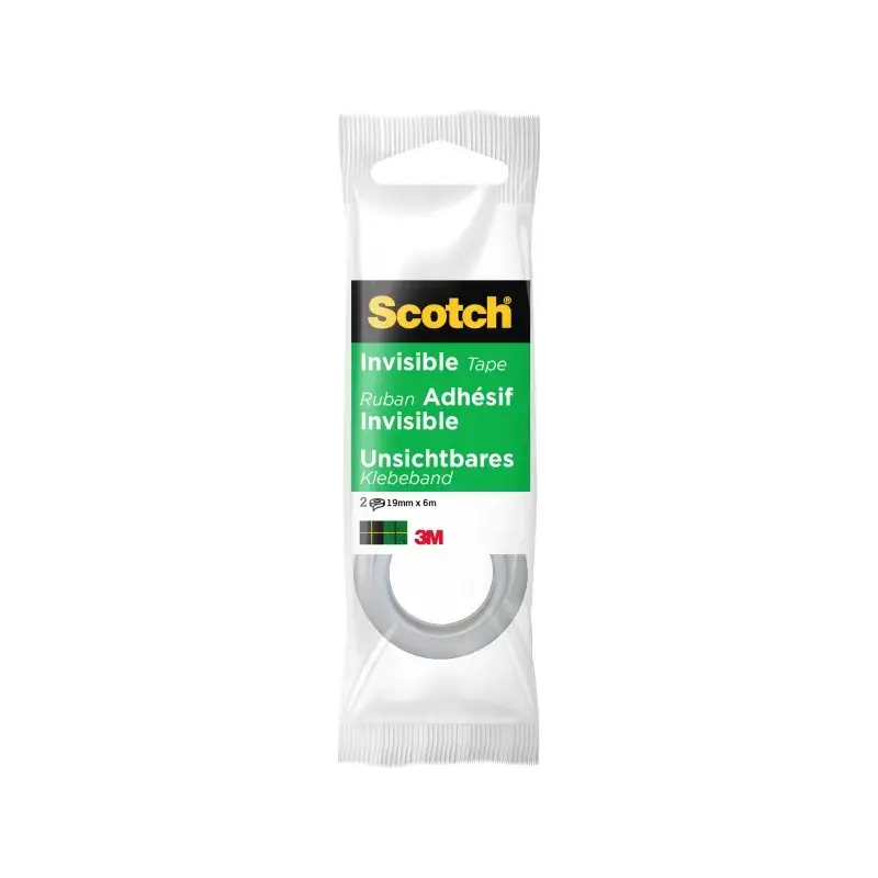 Scotch Magic Pack de 2 Cintas Adhesivas Invisible - 19mm x 6m - Color Transparente | Ahorro Imprimiendo