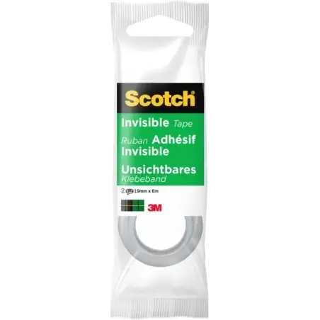 Scotch Magic Pack de 2 Cintas Adhesivas Invisible - 19mm x 6m - Color Transparente | Ahorro Imprimiendo