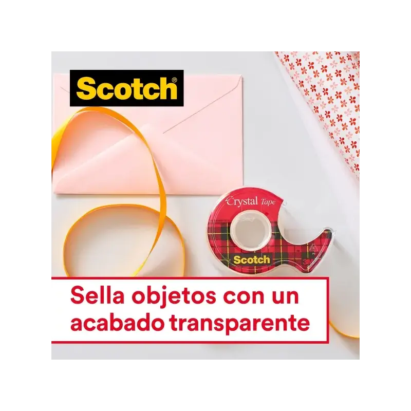 Scotch Crystal Pack de 2 Cintas Adhesivas Invisible 19mm x 10m - Supertransparente | Ahorro Imprimiendo