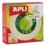 Apli Cinta Adhesiva Invisible 19mm x 33m - Facil de Cortar - Resistente - Ideal para Uso en Oficina - Transparente | Ahorro Impr