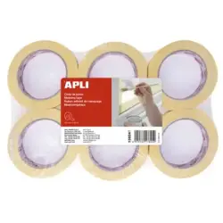 Apli Cinta Pintor 25mm x 45m - Adhesivo de Alta Resistencia - Facil de Cortar - Ideal para Pintura y Decoracion | Ahorro Imprimi