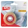 Apli Porta Cinta Home con Cinta Adhesiva Transparente - 19mm x 33m - Facil de Usar y Transportar - Ideal para el Hogar y la Ofic