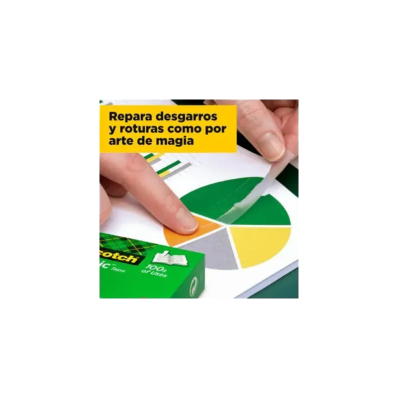 Scotch Magic Tape Cinta Adhesiva Invisible 19mmx33m - Acabado Mate Invisible - Perfecta para Etiquetado - Facil de Usar | Ahorro