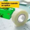 Scotch Magic Tape Cinta Adhesiva Invisible 19mmx33m - Acabado Mate Invisible - Perfecta para Etiquetado - Facil de Usar | Ahorro