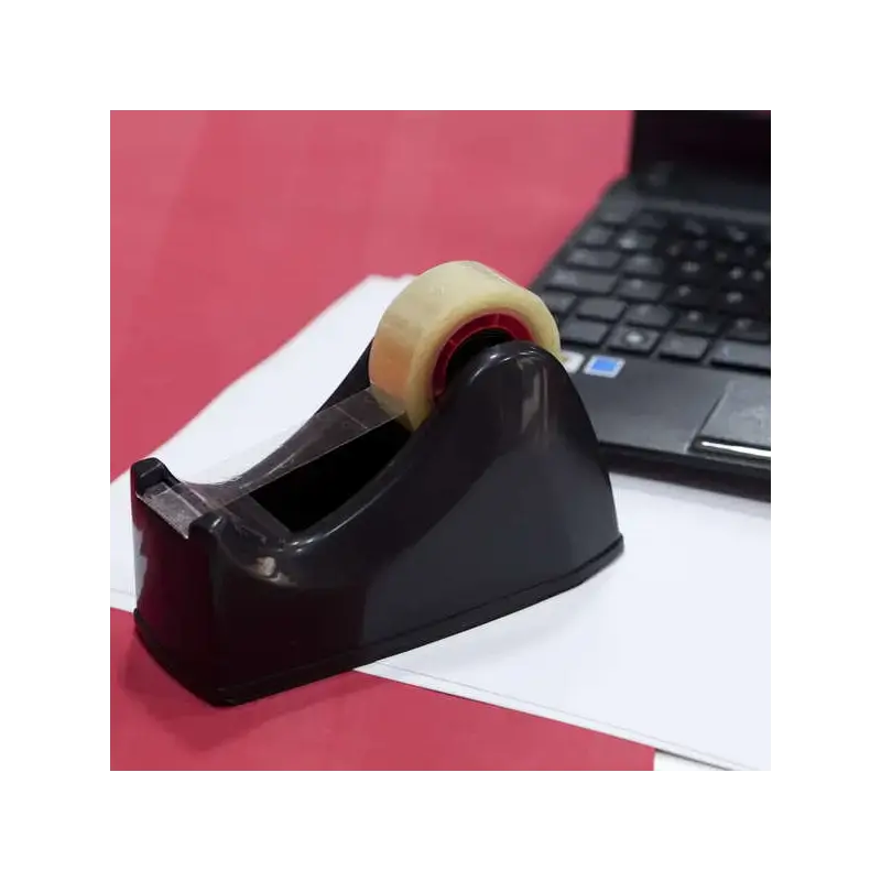 Apli Office Porta Cinta para Rollos de 33mm - Cuchilla Metalica Dentada - Facil de Usar - Resistente y Duradero - Color Negro |