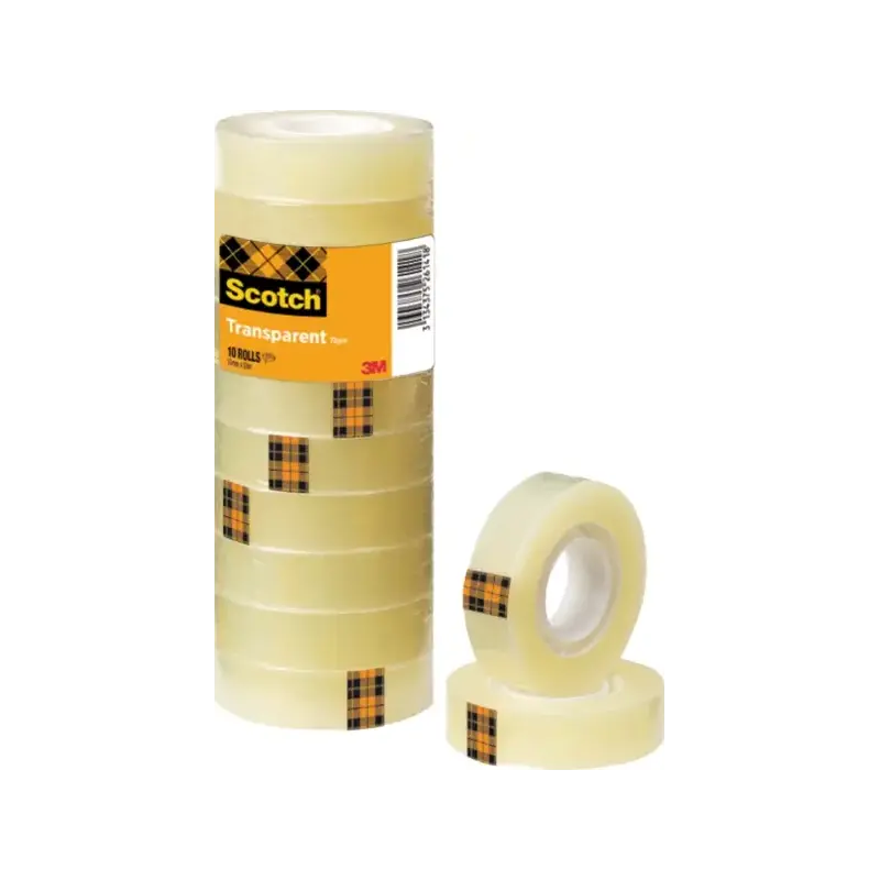 Scotch Pack de 10 Cintas Adhesivas 15mm x 33m - Color Transparente | Ahorro Imprimiendo
