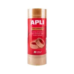 Apli Pack de 8 Cintas Adhesivas Transparentes 19 mm x 33 m | Ahorro Imprimiendo