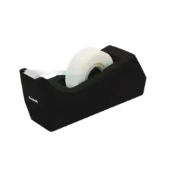 Scotch Dispensador de Cinta Adhesiva - Base Antideslizante - Plastico 100% Reciclado - Cinta No Incluida - Color Negro | Ahorro