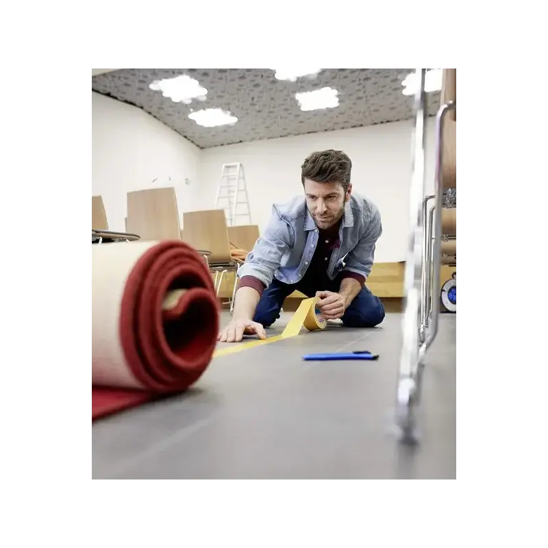 Tesa Universal Cinta Adhesiva Doble Cara 50mm x 10 Metros - Para Fijar Moquetas en Diferentes Superficies - Para Manualidades y