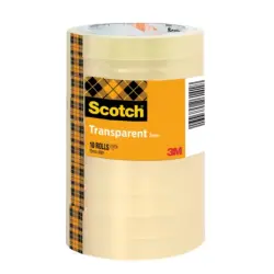 Scotch Pack de 10 Cintas Adhesivas - 15mm x 66m - Color Transparente | Ahorro Imprimiendo