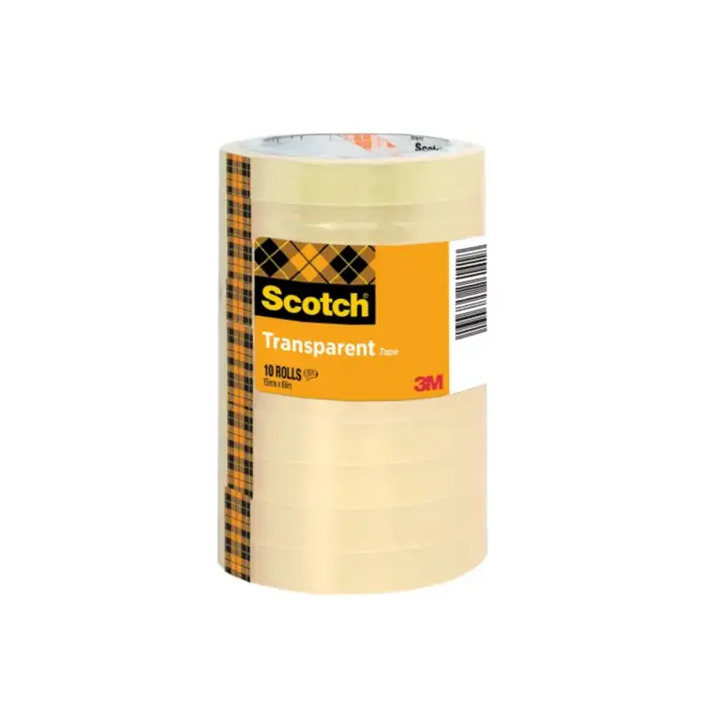 Scotch Pack de 10 Cintas Adhesivas - 15mm x 66m - Color Transparente | Ahorro Imprimiendo