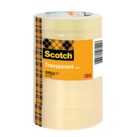 Scotch Pack de 10 Cintas Adhesivas - 15mm x 66m - Color Transparente | Ahorro Imprimiendo