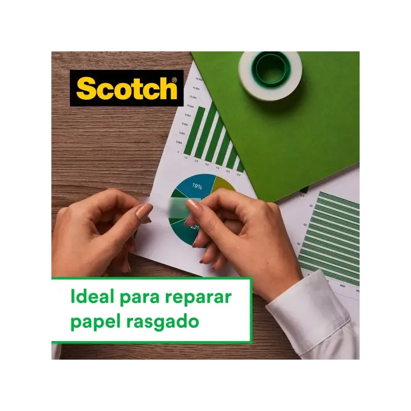 Scotch Dispensador de Cinta Adhesiva - para Cintas de hasta 19mm x 7.5m - Incluye Cinta Adhesiva - Estilo Moderno - Color Negro