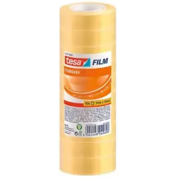 Tesa Tesafilm Standard Pack de 10 Cintas Autoadhesivas Transparentes 15mmx33m - Buena Adherencia y Alta Resistencia a la Luz UV