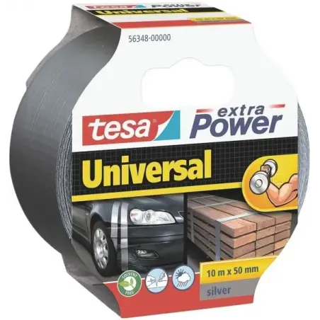 Tesa Extra Power Universal Cinta Adhesiva Multiusos 50mm x 10 Metros - Fuerte Poder de Pegado - Se Rompe Facilmente con la Mano