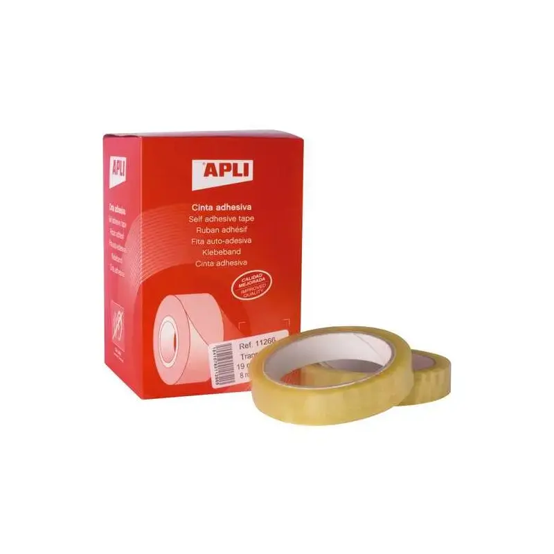 Apli Pack de 8 Cintas Adhesivas Transparente 19 mm x 66 m | Ahorro Imprimiendo