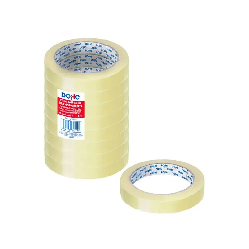 Dohe Pack de 8 Cintas Adhesivas Transparente de Polipropileno 19mm x 66m | Ahorro Imprimiendo