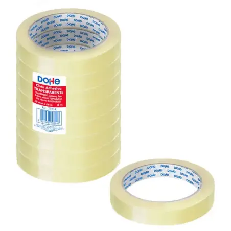 Dohe Pack de 8 Cintas Adhesivas Transparente de Polipropileno 19mm x 66m | Ahorro Imprimiendo