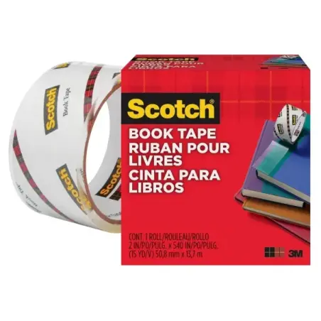 Scotch Cinta Adhesiva para Reparacion de Libros - 50.8mm x 13.7m - Color Transparente | Ahorro Imprimiendo