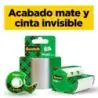 Scotch Magic Pack de 16 Cintas Adhesivas Invisibles 19mm x 33m + Dispensador Gratis - Color del Dispensador Negro/Gris | Ahorro