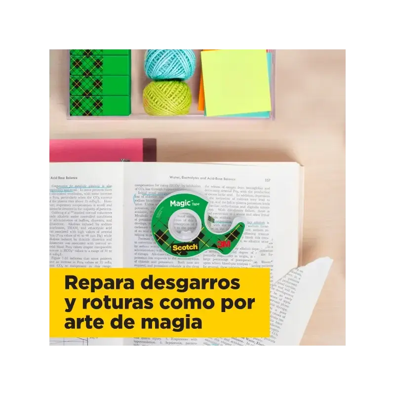 Scotch Magic Pack de 16 Cintas Adhesivas Invisibles 19mm x 33m + Dispensador Gratis - Color del Dispensador Negro/Gris | Ahorro