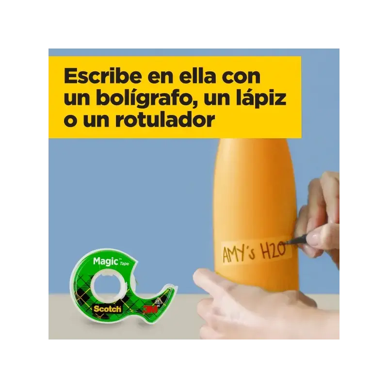 Scotch Magic Pack de 16 Cintas Adhesivas Invisibles 19mm x 33m + Dispensador Gratis - Color del Dispensador Negro/Gris | Ahorro