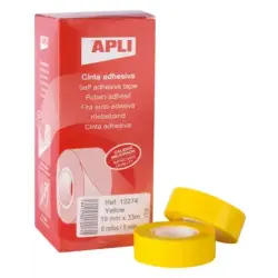 Apli Cinta Adhesiva Polipropileno 19mm x 33m - Resistente al Agua y a la Intemperie - Facil de Cortar con las Manos - Ideal para