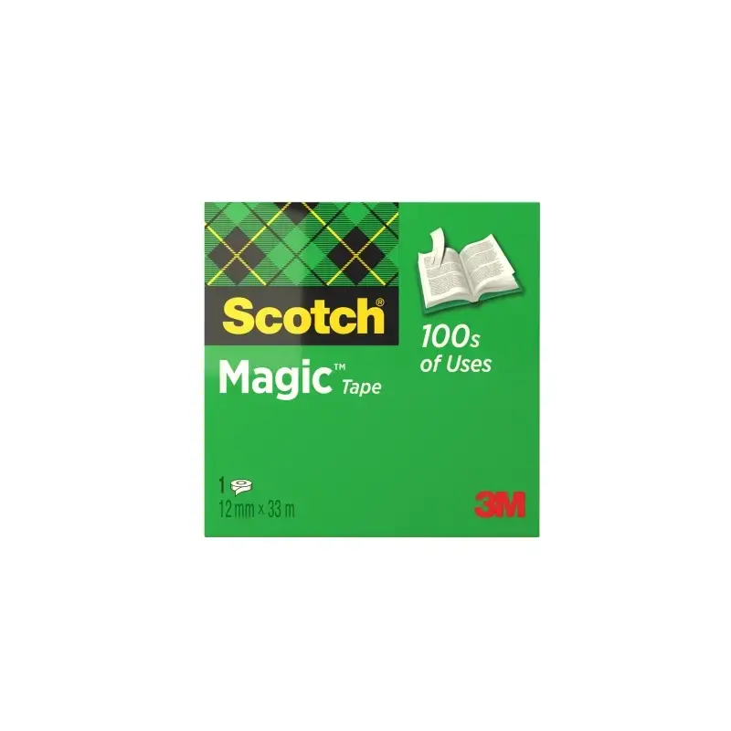 Scotch Magic Cinta Adhesiva Invisible - 12mm x 33m - Color Transparente | Ahorro Imprimiendo