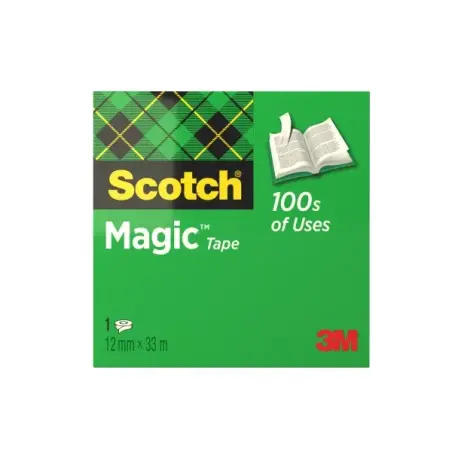 Scotch Magic Cinta Adhesiva Invisible - 12mm x 33m - Color Transparente | Ahorro Imprimiendo