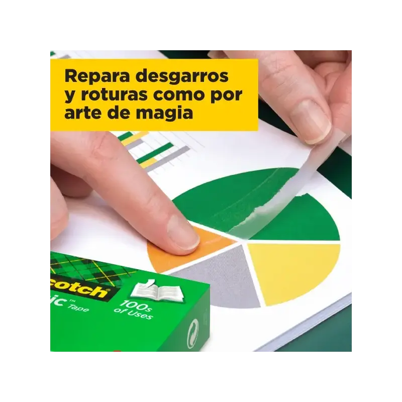 Scotch Magic Cinta Adhesiva Invisible - 12mm x 33m - Color Transparente | Ahorro Imprimiendo