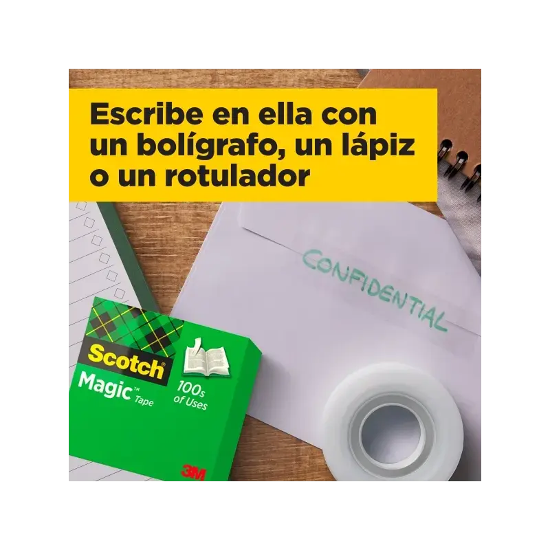 Scotch Magic Cinta Adhesiva Invisible - 12mm x 33m - Color Transparente | Ahorro Imprimiendo