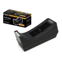 Ingraf Portarrollos Pr1 - Cuerpo de Plastico Abs - Base de Caucho Antideslizante - Cuchilla de Acero - Color Negro | Ahorro Impr
