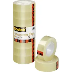 Scotch Pack de 8 Cintas Adhesivas - 19mm x 33m - Color Transparente | Ahorro Imprimiendo