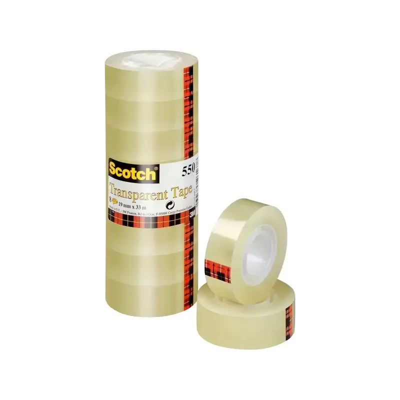 Scotch Pack de 8 Cintas Adhesivas - 19mm x 33m - Color Transparente | Ahorro Imprimiendo