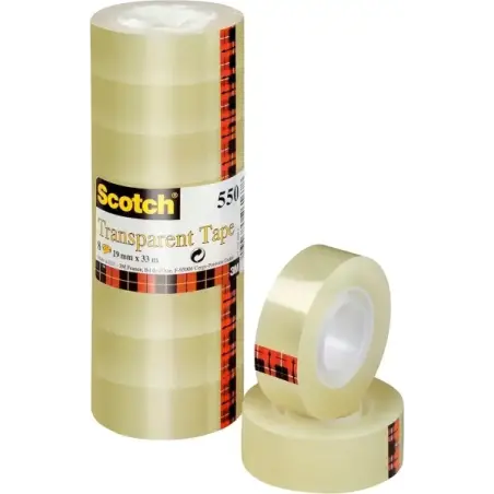 Scotch Pack de 8 Cintas Adhesivas - 19mm x 33m - Color Transparente | Ahorro Imprimiendo