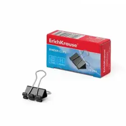 Erichkrause Pack de 12 Pinzas para Papeles 15mm - Capacidad hasta 55 hojas - Alambre de Acero de Alta Calidad - Color Negro | Ah