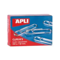 Apli Pack de 100 Clips Galvanizados nº2 32 mm | Ahorro Imprimiendo