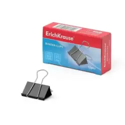 Erichkrause Pack de 12 Pinzas Sujetapapeles - Alambre de Acero de Alta Calidad - Resistencia Mejorada - Capacidad hasta 70 Hojas