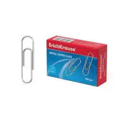 Erichkrause Caja de 100 Clips Metalicos 50mm - Alta Resistencia y Durabilidad - Resistente a la Corrosion - Sin Manchas ni Araña